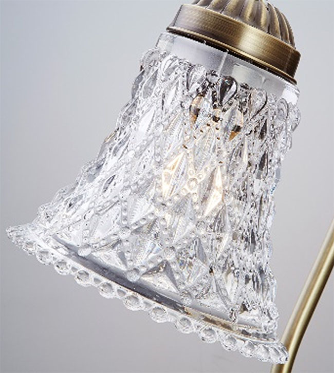 テーブルランプ ガラス タッチセンサー式(明るさ3段階調節) ゴールドフレーム