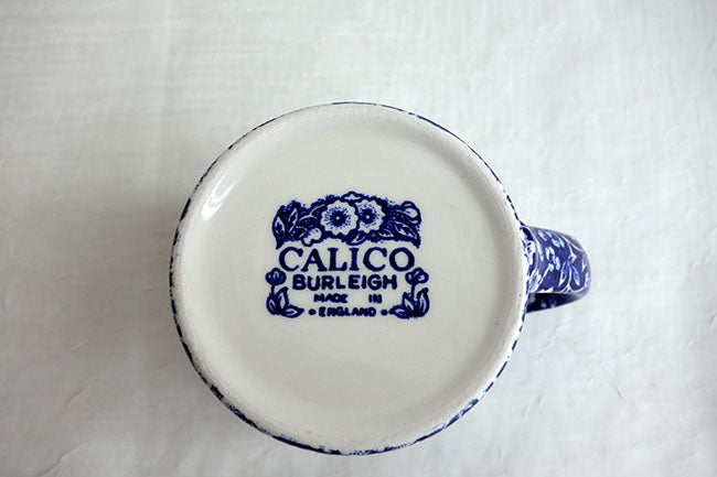 イギリス製 Burleigh バーレイ社 Blue Calico ブルーキャリコ マグカップ マグ 洋食器 英国食器 テーブルウエア ※ギフトボックス別売り