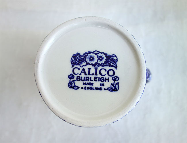 イギリス製 Burleigh バーレイ社 Blue Calico ブルーキャリコ タンカートジャグ Mサイズ(300ml) ジャグ 水差し ミルク入れ ミルクポット 洋食器 ※ギフトボックス別売り