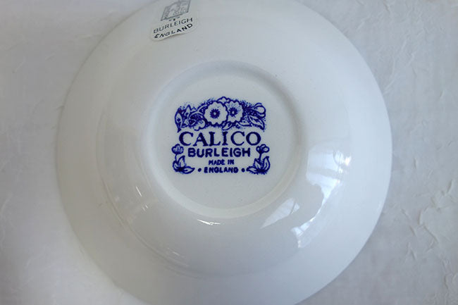 イギリス製 Burleigh バーレイ社 Blue Calico ブルーキャリコ シリアルボウル サラダボウル ボウル 深皿