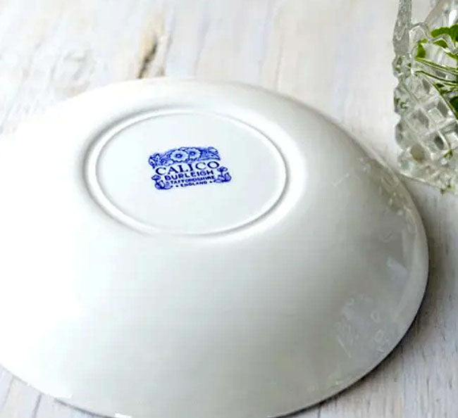 イギリス製 Burleigh バーレイ社 Blue Calico ブルーキャリコ パスタプレート 皿 お皿 プレート 洋食器 英国食器 テーブルウエア