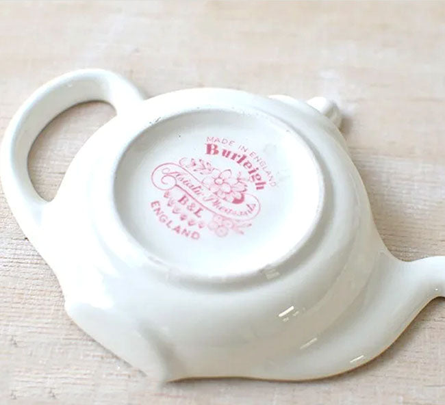 イギリス製 Burleigh バーレイ社 Pink Asiatic Pheasants ピンクアジアティックフェザンツ ティーポットトレイ ティーバッグホルダー 小皿 洋食器 英国食器 おしゃれ