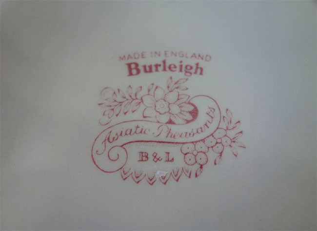 イギリス製 Burleigh バーレイ社 Pink Asiatic Pheasants ピンクアジアティックフェザンツ プレート 25.5cm お皿 皿 大皿 洋食器 テーブルウエア 英国食器 花柄 ピンク