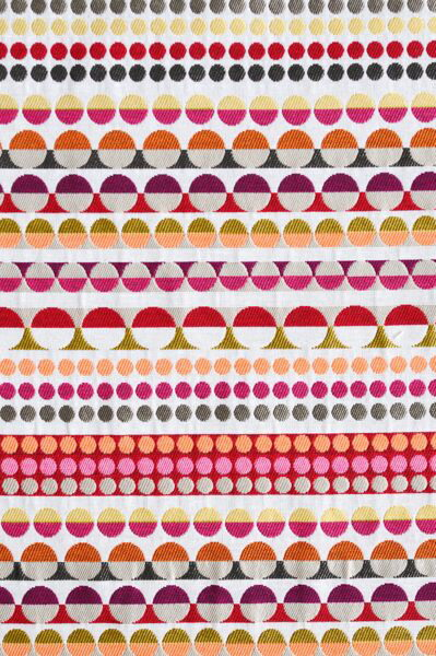 オーダーカーテン(ドレープ) フランス製 水玉/ボーダー柄「ラユール」 袋織 ヨーロッパ ドット柄 共布タッセル付き インポートカーテン