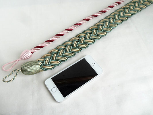 ベルトタッセル グリーン ロープタッセル カーテン タッセル 全長約65センチX幅4cm