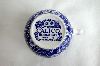 イギリス製　Burleigh (バーレイ社)　Blue Calico(ブルーキャリコ)　カップ＆ソーサー  ※ギフトボックス別売り