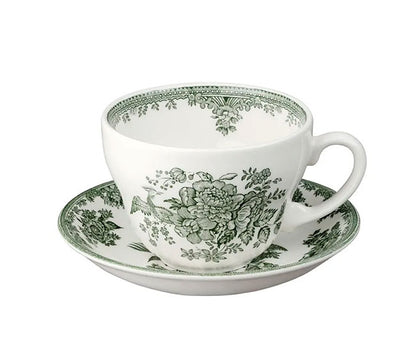 イギリス製 Burleigh バーレイ社 Green Asiatic Pheasants グリーンアジアティックフェザンツ ブレックファーストカップ＆ソーサー スープカップ ティーカップ 洋食器 英国食器 ※ギフトボックス別売り
