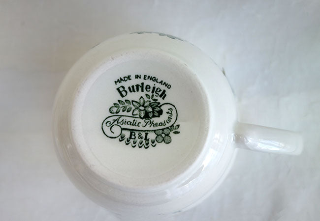 イギリス製 Burleigh バーレイ社 Green Asiatic Pheasants グリーンアジアティックフェザンツ ブレックファーストカップ＆ソーサー スープカップ ティーカップ 洋食器 英国食器 ※ギフトボックス別売り