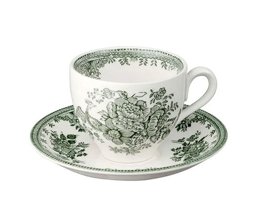 イギリス製 Burleigh バーレイ社 Green Asiatic Pheasants グリーンアジアティックフェザンツ カップ＆ソーサー コーヒーカップ ティーカップ 洋食器 英国食器 テーブルウエア ※ギフトボックス別売り