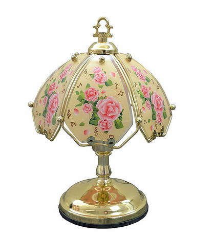 テーブルランプ　ローズ　Sサイズ　タッチセンサー式（明るさ３段階）　薔薇　ゴールド