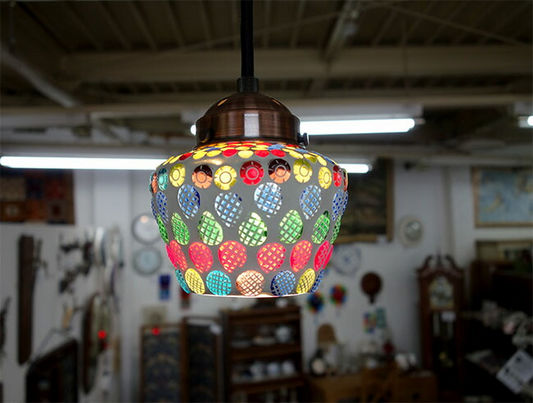 モザイクガラス　ハンギングランプ  ペンダントランプ　間接照明　インテリア