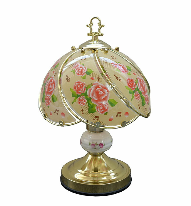 タッチランプ　ローズ　Lサイズ　タッチセンサー式（明るさ３段階）　薔薇　ゴールド