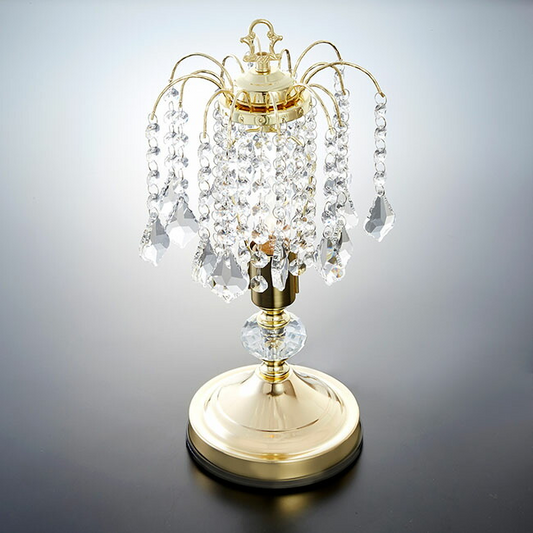 テーブルランプ　クリスタルデザイン　タッチセンサー式(明るさ3段階調節)　ゴールドフレーム