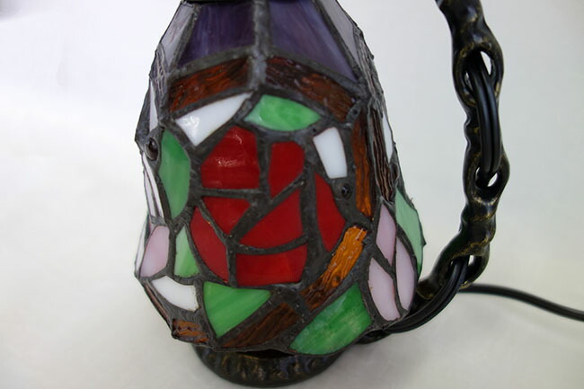 テーブルランプ　ステンドランプ　薔薇 　デスクランプ　ステンドグラスランプ