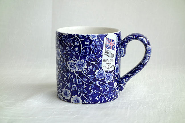 イギリス製　Burleigh バーレイ社　Blue Calico　 ブルーキャリコ　マグカップ　 マグ　洋食器　英国食器　テーブルウエア　 ※ギフトボックス別売り