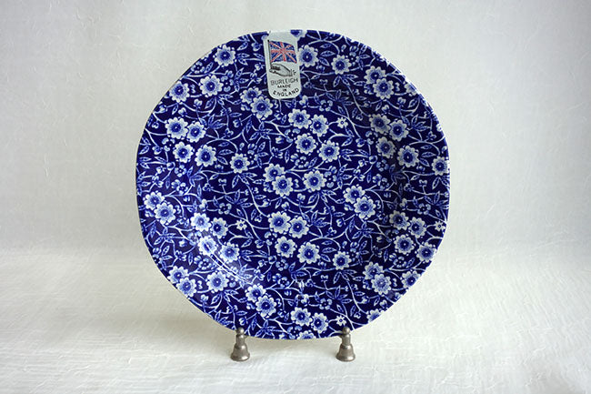 イギリス製 Burleigh バーレイ社　Blue Calico ブルーキャリコ プレート S 19cm 皿　お皿 取り皿 洋食器 英国食器 テーブルウエア  ※ギフトボックス別売り