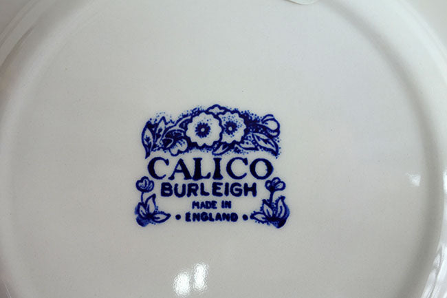イギリス製 Burleigh バーレイ社　Blue Calico ブルーキャリコ プレート S 19cm 皿　お皿 取り皿 洋食器 英国食器 テーブルウエア  ※ギフトボックス別売り