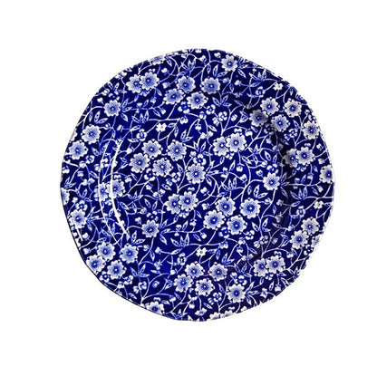 イギリス製 Burleigh バーレイ社　Blue Calico ブルーキャリコ プレート S 19cm 皿　お皿 取り皿 洋食器 英国食器 テーブルウエア  ※ギフトボックス別売り