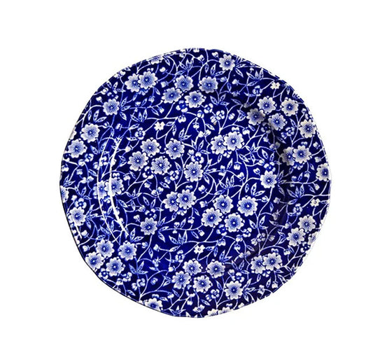 イギリス製 Burleigh バーレイ社　Blue Calico ブルーキャリコ プレート S 19cm 皿　お皿 取り皿 洋食器 英国食器 テーブルウエア  ※ギフトボックス別売り