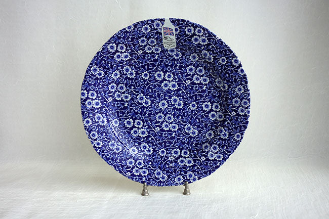 イギリス製　Burleigh バーレイ社　Blue Calico ブルーキャリコ　プレート　Lサイズ　26.5cm　 お皿　皿　大皿　洋食器　英国食器　テーブルウエア　花柄