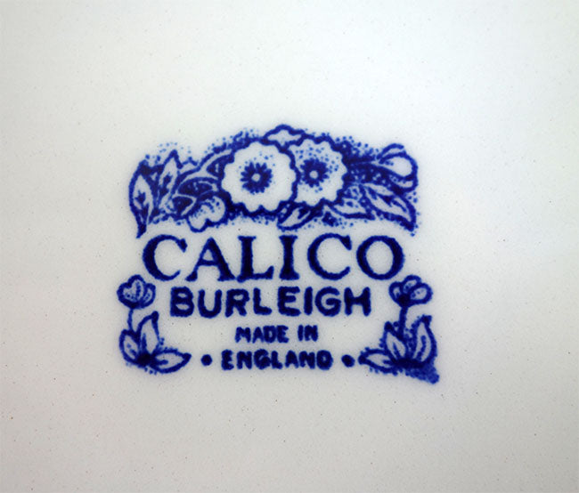 イギリス製　Burleigh バーレイ社　Blue Calico ブルーキャリコ　プレート　Lサイズ　26.5cm　 お皿　皿　大皿　洋食器　英国食器　テーブルウエア　花柄