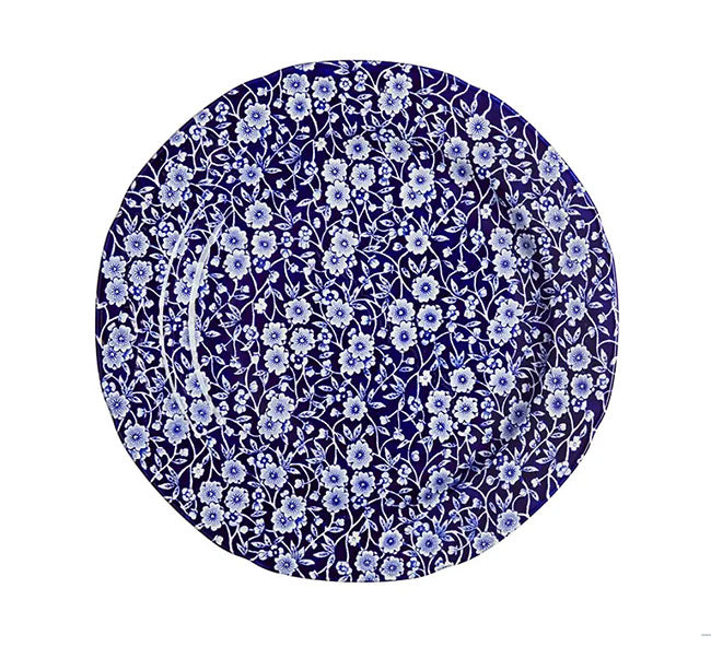 イギリス製　Burleigh バーレイ社　Blue Calico ブルーキャリコ　プレート　Lサイズ　26.5cm　 お皿　皿　大皿　洋食器　英国食器　テーブルウエア　花柄