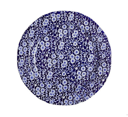 イギリス製　Burleigh バーレイ社　Blue Calico ブルーキャリコ　プレート　Lサイズ　26.5cm　 お皿　皿　大皿　洋食器　英国食器　テーブルウエア　花柄