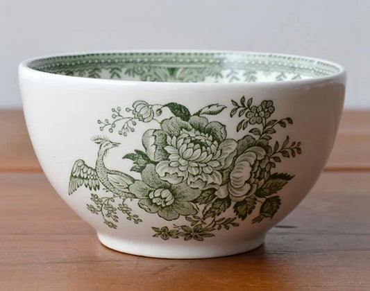 イギリス製 Burleigh バーレイ社 Green Asiatic Pheasants グリーンアジアティックフェザンツ シュガーボウル カフェオレボウル スープボウル 洋食器 英国食器 テーブルウエア ※ギフトボックス別売り