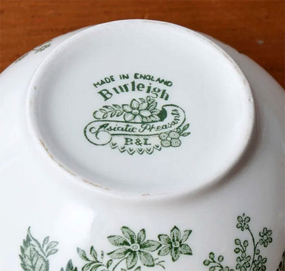イギリス製 Burleigh バーレイ社 Green Asiatic Pheasants グリーンアジアティックフェザンツ シュガーボウル カフェオレボウル スープボウル 洋食器 英国食器 テーブルウエア ※ギフトボックス別売り