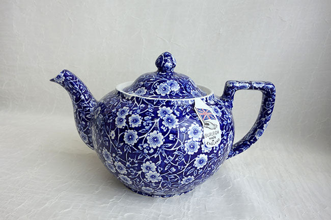 イギリス製　Burleigh バーレイ社　Blue Calico ブルーキャリコ　ティーポット　Lサイズ　3～4人分 ポット　急須　洋食器　花柄　おしゃれ