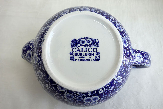 イギリス製　Burleigh バーレイ社　Blue Calico ブルーキャリコ　ティーポット　Lサイズ　3～4人分 ポット　急須　洋食器　花柄　おしゃれ