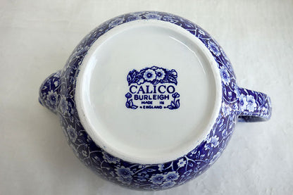 イギリス製　Burleigh バーレイ社　Blue Calico ブルーキャリコ　ティーポット　Lサイズ　3～4人分 ポット　急須　洋食器　花柄　おしゃれ