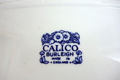 イギリス製　Burleigh バーレイ社　Blue Calico　 ブルーキャリコ　ふた付バターボックス　 洋食器　食器　保存容器　調味料入れ　小物入れ　
