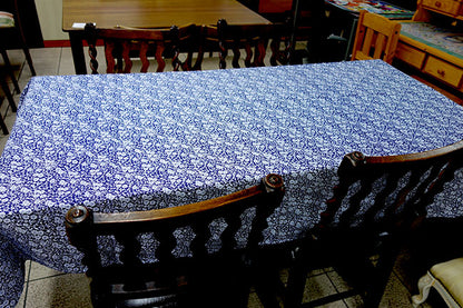 Burleigh バーレイ社　Blue Calico ブルーキャリコ　テーブルクロス　Lサイズ（138×180cm） テーブルカバー　キッチンファブリック　クロス　長方形　花柄