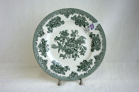 イギリス製　Burleigh バーレイ社　Green Asiatic Pheasants グリーンアジアティックフェザンツ　プレート　22cm　 皿　お皿　洋食器　花柄　おしゃれ