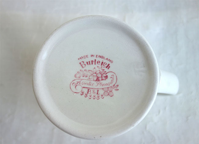イギリス製　Burleigh バーレイ社　Pink Asiatic Pheasants　 ピンクアジアティックフェザンツ　マグカップ　 マグ　カップ　洋食器　英国食器　テーブルウエア ※ギフトボックス別売り