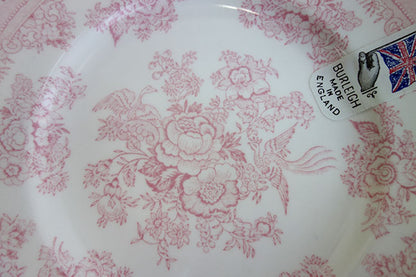 イギリス製　Burleigh バーレイ社　Pink Asiatic Pheasants ピンクアジアティックフェザンツ　プレート　17.5cm お皿　皿　洋食器　英国食器　花柄　ピンク ※ギフトボックス別売り