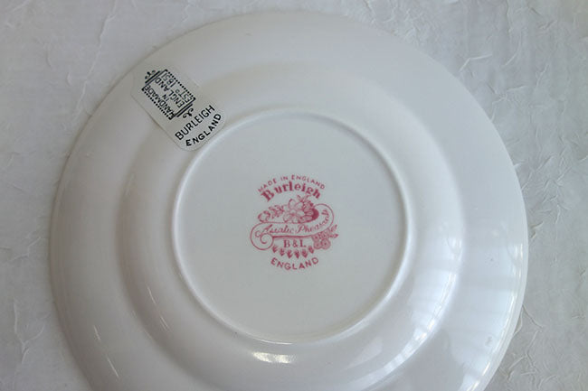 イギリス製　Burleigh バーレイ社　Pink Asiatic Pheasants ピンクアジアティックフェザンツ　プレート　17.5cm お皿　皿　洋食器　英国食器　花柄　ピンク ※ギフトボックス別売り