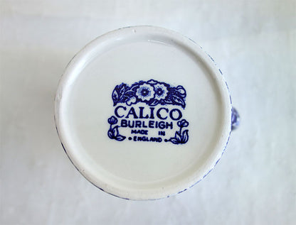 イギリス製　Burleigh バーレイ社　Blue Calico ブルーキャリコ　タンカートジャグ　Mサイズ（300ml） ジャグ　水差し　ミルク入れ　ミルクポット　洋食器　 ※ギフトボックス別売り