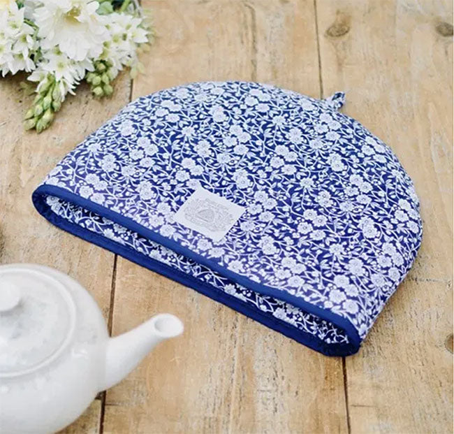 Burleigh バーレイ社　Blue Calico　 ブルーキャリコ　ラージティーコージー　ティーポットカバー　 保温　キッチンファブリック　テーブルアクセサリー　花柄　
