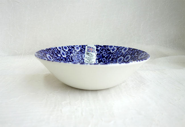 イギリス製　Burleigh バーレイ社 Blue Calico　ブルーキャリコ　シリアルボウル サラダボウル　ボウル　深皿