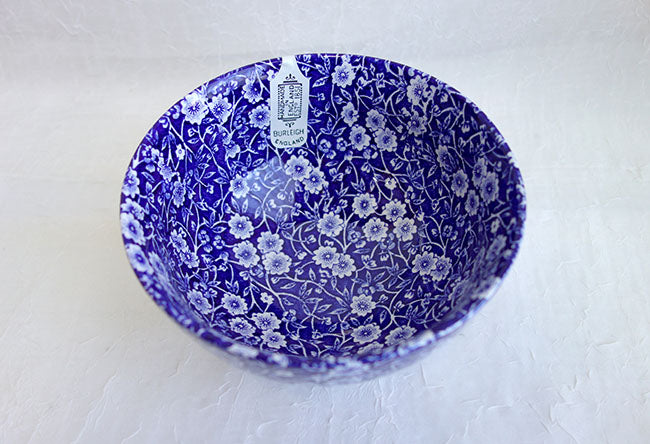 イギリス製　Burleigh バーレイ社　Blue Calico　 ブルーキャリコ　サラダボウル　Sサイズ ボウル　スープボウル　深皿　洋食器　食器