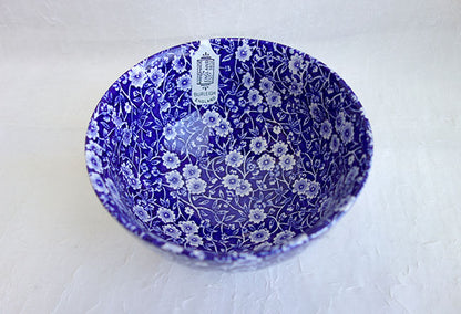 イギリス製　Burleigh バーレイ社　Blue Calico　 ブルーキャリコ　サラダボウル　Sサイズ ボウル　スープボウル　深皿　洋食器　食器