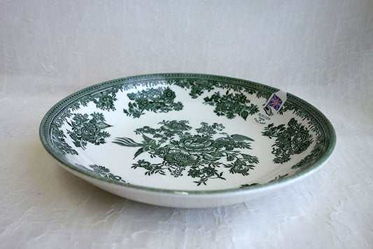 イギリス製　Burleigh バーレイ社　Green Asiatic Pheasants グリーンアジアティックフェザンツ　パスタプレート　 皿　深皿　大皿　プレート　洋食器　食器
