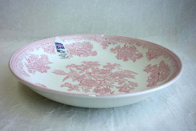 イギリス製　Burleigh バーレイ社　Pink Asiatic Pheasants ピンクアジアティックフェザンツ　パスタプレート 皿　深皿　大皿　プレート　洋食器　食器　おしゃれ