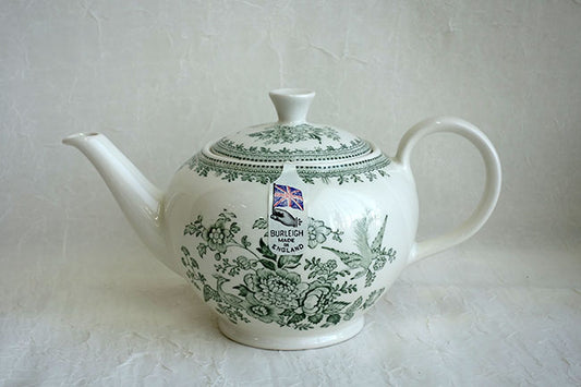 イギリス製　Burleigh バーレイ社 グリーンアジアティックフェザンツ ティーポット　Lサイズ（3～4人分）