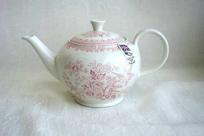 イギリス製　Burleigh バーレイ社　Pink Asiatic Pheasants　 ピンクアジアティックフェザンツ　ティーポット　Lサイズ（3～4人分） ポット　急須　洋食器　キッチン用品　英国食器　テーブルウエア　花柄　おしゃれ