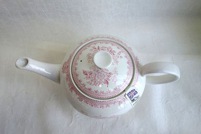 イギリス製　Burleigh バーレイ社　Pink Asiatic Pheasants　 ピンクアジアティックフェザンツ　ティーポット　Lサイズ（3～4人分） ポット　急須　洋食器　キッチン用品　英国食器　テーブルウエア　花柄　おしゃれ