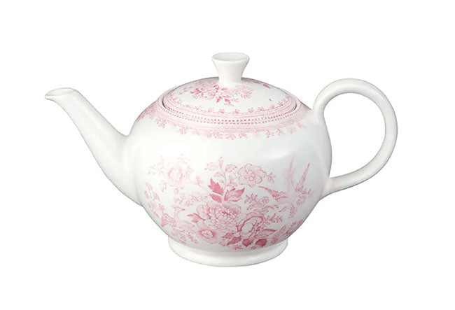 イギリス製　Burleigh バーレイ社　Pink Asiatic Pheasants　 ピンクアジアティックフェザンツ　ティーポット　Lサイズ（3～4人分） ポット　急須　洋食器　キッチン用品　英国食器　テーブルウエア　花柄　おしゃれ