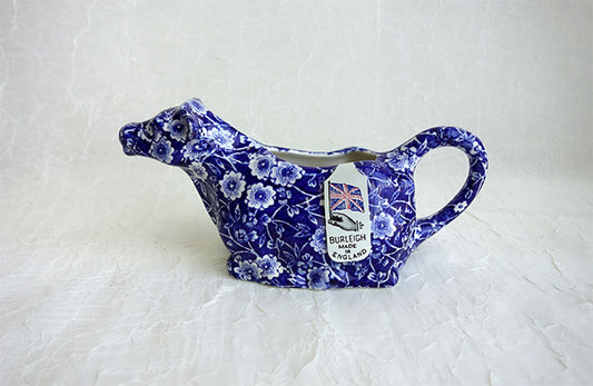 イギリス製　Burleigh バーレイ社　Blue Calico　 ブルーキャリコ　カウクリーマー　 クリーマー　ミルク入れ　クリーマージャグ　洋食器　おしゃれ ※キフトボックス入り